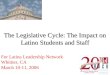 The Legislative Cycle: The Impact on Latino Students and Staff For Latina Leadership Network Whittier, CA March 10-11, 2006