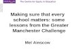 Making sure that every school matters: some lessons from the Greater Manchester Challenge Mel Ainscow The Centre for Equity in Education