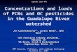 Concentrations and loads of PCBs and OC pesticides in the Guadalupe River watershed Jon Leatherbarrow 1,2, Lester McKee 1, John Oram 1 1 San Francisco