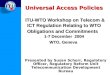 Universal Access Policies ITU-WTO Workshop on Telecom & ICT Regulation Relating to WTO Obligations and Commitments 1-7 December 2004 WTO, Geneva Presented