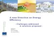 DRAFT DG Energy 22 June 2011 A new Directive on Energy Efficiency - Challenges addressed & solutions proposed -