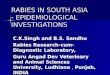 RABIES IN SOUTH ASIA - EPIDEMIOLOGICAL INVESTIGATIONS C.K.Singh and B.S. Sandhu Rabies Research-cum-Diagnostic Laboratory, Guru Angad Dev Veterinary and