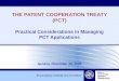 THE PATENT COOPERATION TREATY (PCT) Practical Considerations in Managing PCT Applications Geneva, November 26, 2008