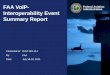 Presented to: By: Date: Federal Aviation Administration FAA VoIP- Interoperability Event Summary Report ICAO WG-I/14 July 18-20, 2011 FAA