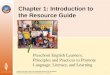 Working Document. Not to be distributed without CDE permission. Preschool English Learners Training Manual – Chapter 1 6 Preschool English Learners: Principles
