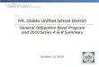 Mt. Diablo Unified School District General Obligation Bond Program and 2010 Series A & B Summary October 12, 2010