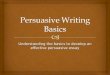 Understanding the basics to develop an effective persuasive essay