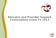 1 Educator and Provider Support Continuation Grant FY 2013