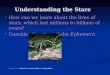 Understanding the Stars How can we learn about the lives of stars, which last millions to billions of years? How can we learn about the lives of stars,