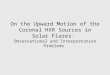 On the Upward Motion of the Coronal HXR Sources in Solar Flares: Observational and Interpretation Problems