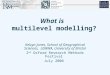 What is multilevel modelling? Kelvyn Jones, School of Geographical Sciences, LEMMA, University of Bristol 2 nd Oxford Research Methods Festival July 2006