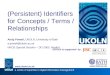 UKOLN is supported by: (Persistent) Identifiers for Concepts / Terms / Relationships Andy Powell, UKOLN, University of Bath a.powell@ukoln.ac.uk NKOS Special