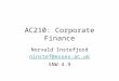 AC210 Corporate Finance Lecture Notes
