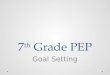 7 th Grade PEP Goal Setting. Overview 1)Review SMART Goals 2)Review goals & pathways 3)Explore co-curricular opportunities 4)Learn the components of a