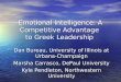 Emotional Intelligence: A Competitive Advantage to Greek Leadership Dan Bureau, University of Illinois at Urbana-Champaign Marsha Carrasco, DePaul University