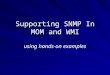 Supporting SNMP In MOM and WMI using hands-on examples