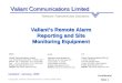 Copyright, Valiant Communications Limited 2000-2005 Valiants Remote Alarm Reporting and Site Monitoring Equipment Confidential Slide 1 V aliant C ommunications