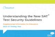 Understanding the New SAT ® Test Security Guidelines Supplemental Information for Educators 2012-13 Testing Year
