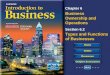 Chapter 6 Business Ownership and Operations Section 6.2 Types and Functions of Businesses