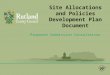 Site Allocations and Policies Development Plan Document Proposed Submission Consultation