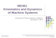 ME451 Kinematics and Dynamics of Machine Systems Dynamics of Planar Systems: Chapter 6 November 1, 2011 © Dan Negrut, 2011 ME451, UW-Madison TexPoint fonts