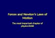 Forces and Newtons Laws of Motion The most important chapter of physics EVAR