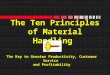 The Ten Principles of Material Handling The Key to Greater Productivity, Customer Service and Profitability