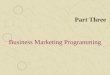 Part Three Business Marketing Programming. 8-2 Part Three Business Marketing Programming Part 3 covers the key areas of business marketing programming