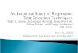 Nov 6, 2008 Presented by Amy Siu and EJ Park. Application Release 1 R1 Test Cases Application Release 2 R2 Test Cases R1 Test Cases 2 Regression testing