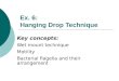 Ex. 6: Hanging Drop Technique Key concepts: Wet mount technique Motility Bacterial flagella and their arrangement