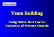 Team Building Craig Hall & Bert Carron University of Western Ontario