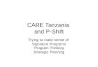 CARE Tanzania and P-Shift Trying to make sense of Signature Programs Program Thinking Strategic Planning