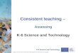 K-6 Science and Technology Consistent teaching – Assessing K-6 Science and Technology © 2006 Curriculum K-12 Directorate, NSW Department of Education and