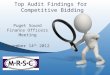 Top Audit Findings for Competitive Bidding Puget Sound Finance Officers Meeting November 14 th 2012