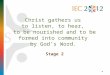 Christ gathers us to listen, to hear, to be nourished and to be formed into community by Gods Word. Stage 2
