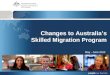 Changes to Australias Skilled Migration Program May - June 2012