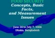FOOD SECURITY Concepts, Basic Facts, and Measurement Issues June 26 to July 7, 2006 Dhaka, Bangladesh