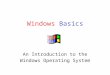 Windows Basics An Introduction to the Windows Operating System