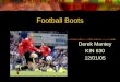 Football Boots Derek Mantey KIN 630 12/01/05. Vocabulary English to english Football = Soccer Boot = Shoe Stud = Cleat Pitch = Field