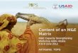 Content of an M&E Matrix M&E Capacity Strengthening Workshop Addis Ababa 4 to 8 June 2012 Arif Rashid, TOPS