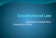 Katarzyna Gromek Broc University of York. Constitutional Law Overview of the Course Syllabus 1. Introduction to the Course, An overview and the Idea of