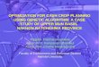 OPTIMIZATION FOR CASH CROP PLANNING USING GENETIC ALGORITHM: A CASE STUDY OF UPPER MUN BASIN, NAKHON RATCHASIMA PROVINCE Patpida Patcharanuntawat Assoc.Prof
