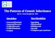 The Patterns of Genetic Inheritance By Dr. Joann Boughman, PhD Autosomal Dominant Autosomal Recessive X-linked Recessive X-linked Dominant Y-linked Imprinting