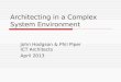 Architecting in a Complex System Environment John Hodgson & Phil Piper ICT Architects April 2013