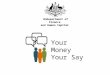 Your Money Your Say Undepartment of Finance and Human Capital