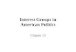 Interest Groups in American Politics Chapter 13. Outline Montage of Interest Groups Three Definitions of Interest Groups Theories of Interest Groups in