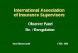 International Association of Insurance Supervisors Observer Panel Re- / Deregulation Steve Butterworth Chile 2002