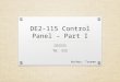DE2-115 Control Panel - Part I TA: Author: Trumen