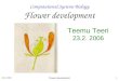 23.2. 2006 Flower development 1 Computational Systems Biology Flower development Teemu Teeri 23.2. 2006