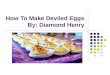 How To Make Deviled Eggs By: Diamond Henry Materials Stove Pot Bowl Egg Platter Knife 3 Spoons Mixing Spoon Gloves